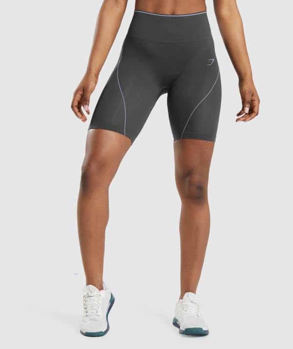 Damske Šortky Gymshark Apex Seamless High Rise Čierne Lavendel Siva / Modre | RT3761549